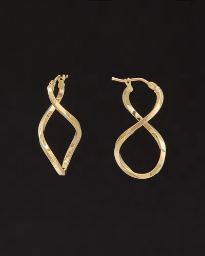 Italian Gold 14k  Figuer 8 Hoops