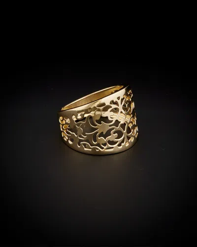 Italian Gold Filigree Cigar Band Ring In Gold