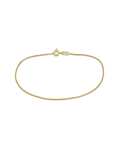 Italian Gold 14k  Flat Curb Chain Ankle Bracelet