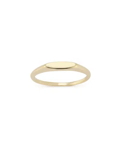 ITALIAN GOLD 14K ITALIAN GOLD FLAT DOME SIGNET RING