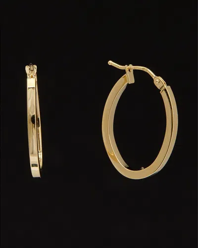 Italian Gold 14k  Flat Oval Hoops