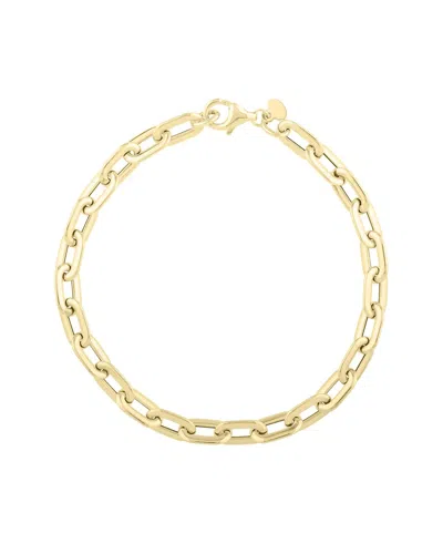 Italian Gold 14k  Flat Paperclip Link Bracelet