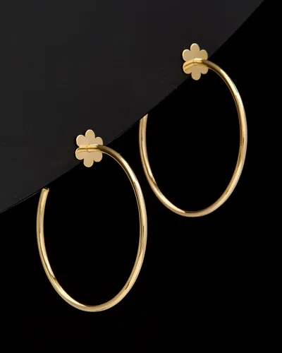 Italian Gold Flower Open Hoops In Gold