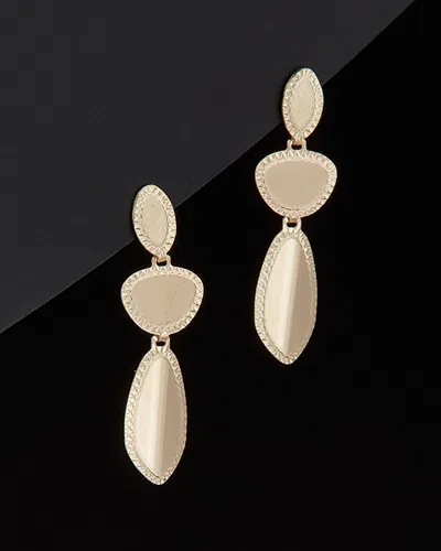 Italian Gold Geometric Disc Drop Earrings