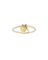 Italian Gold 14k  Good Luck Horn & Clover Ring