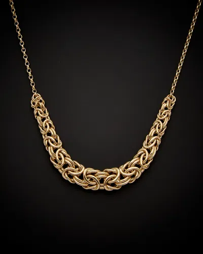 Italian Gold Graduated Byzantine Necklace