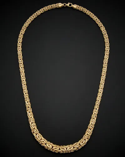 Italian Gold Graduated Byzantine Necklace