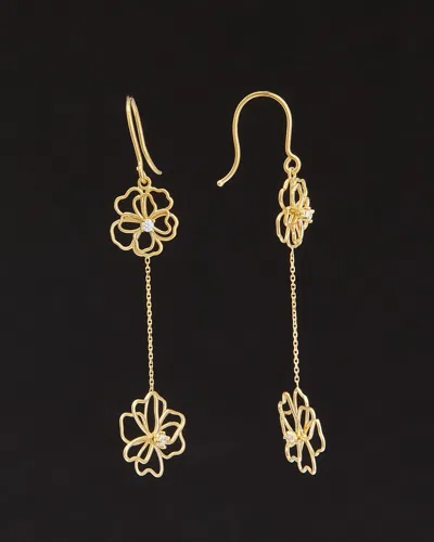 Italian Gold 14k  Graduated Flower Drop Earrings