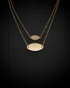 Italian Gold Graduated Oval Disc Layered Necklace