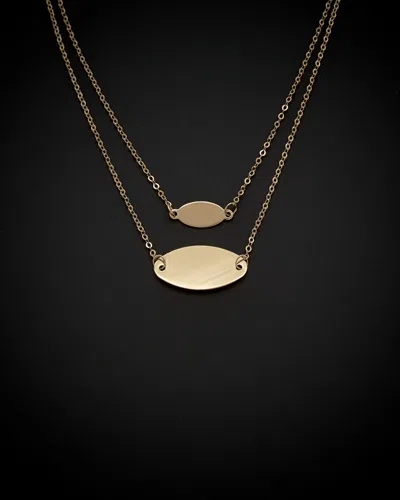 Italian Gold Graduated Oval Disc Layered Necklace