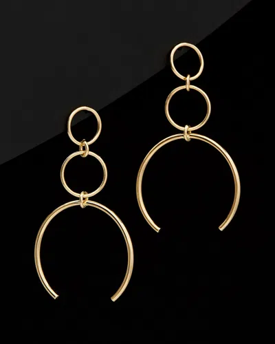 Italian Gold Graduated Triple Circle Drop Earrings