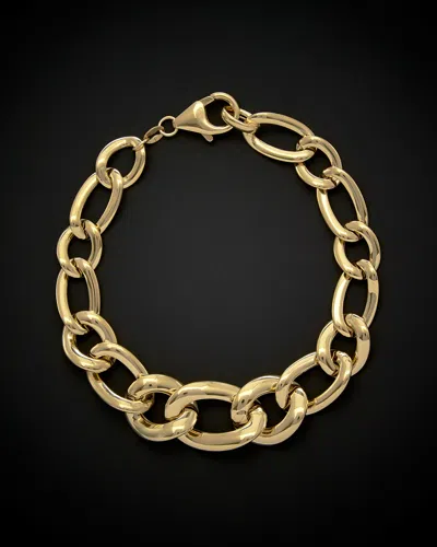 Italian Gold Graduated Twist Puffed Oval Link Bracelet In Gold