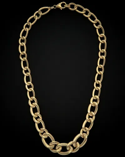 Italian Gold Graduated Twist Puffed Oval Link Necklace In Gold