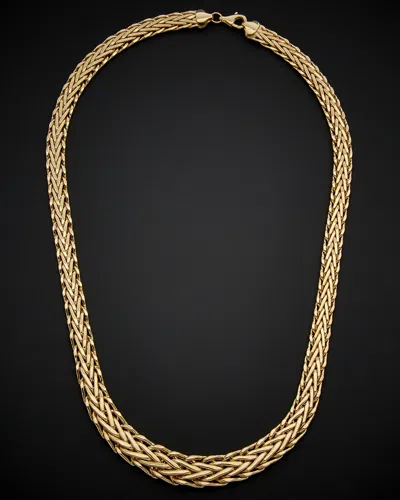 Italian Gold Graduated Weave Link Necklace