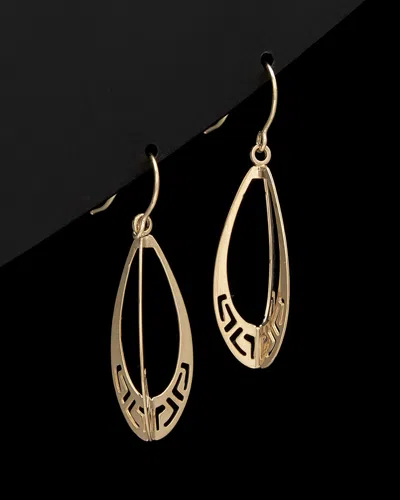 Italian Gold Greek Key Drop Earrings
