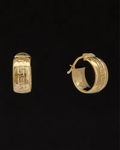 Italian Gold 14k  Greek Key Hoops