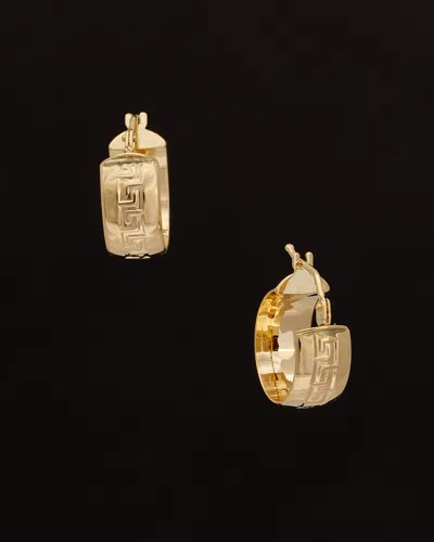 Italian Gold 14k  Greek Key Hoops