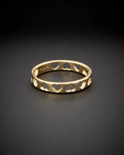 Italian Gold 14k  Heart Band Ring In No Colour