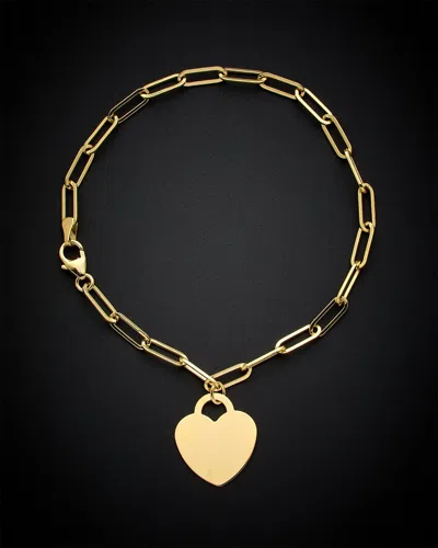 Italian Gold Heart Charm Bracelet In Gold