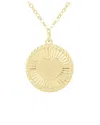 Italian Gold 14k  Heart Disc Necklace