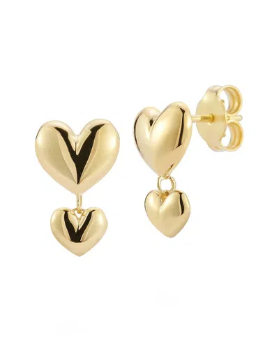 Italian Gold 14k  Heart Drop Earrings