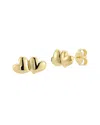 Italian Gold 14k  Heart Drop Studs