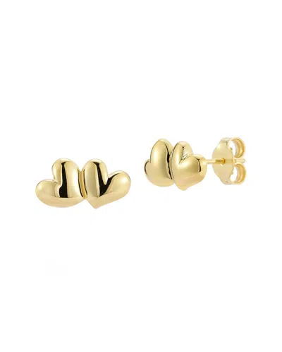 Italian Gold 14k  Heart Drop Studs