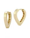 Italian Gold 14k  Heart Huggie Hoops
