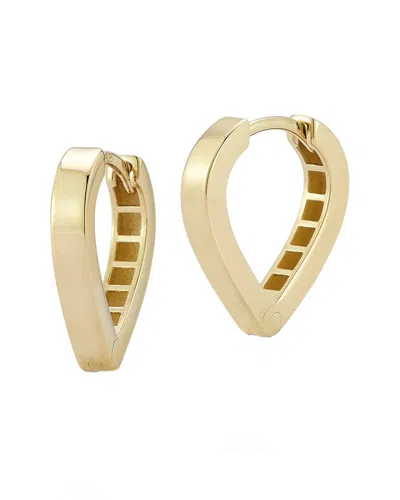 Italian Gold 14k  Heart Huggie Hoops