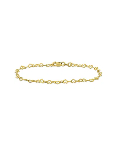 Italian Gold 14k  Heart Link Chain Ankle Bracelet