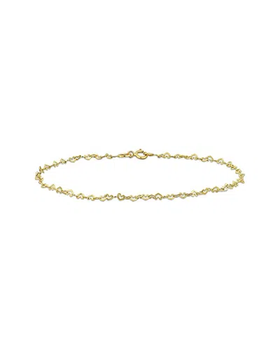 Italian Gold 14k  Heart Link Chain Bracelet