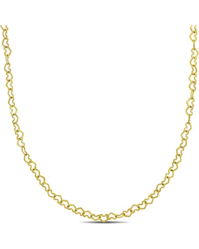 ITALIAN GOLD 14K ITALIAN GOLD HEART LINK CHAIN NECKLACE