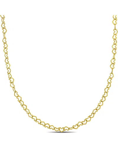 Italian Gold 14k  Heart Link Chain Necklace