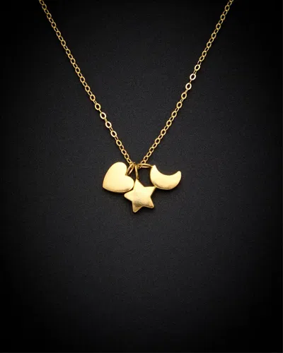 Italian Gold 14k  Heart, Moon, & Star Charm Necklace
