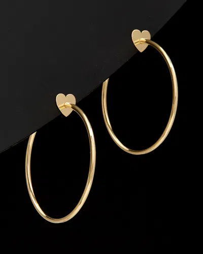 Italian Gold Heart Open Hoops