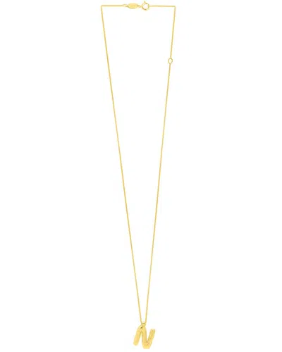 Italian Gold 14k  Helium Initial Necklace