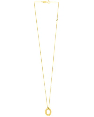 Italian Gold 14k  Helium Initial Necklace In Black