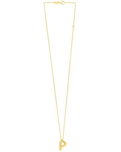Italian Gold 14k  Helium Initial Necklace