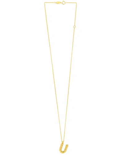 Italian Gold 14k  Helium Initial Necklace