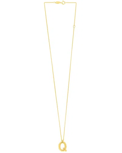 Italian Gold 14k  Helium Initial Necklace