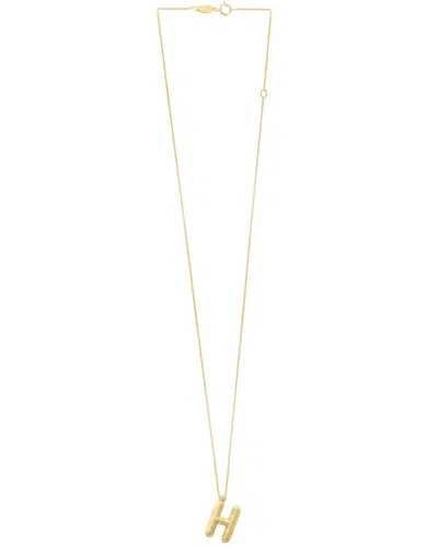 Italian Gold 14k  Helium Initial Necklace