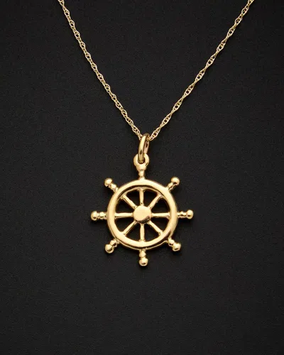 Italian Gold Helm Pendant Necklace