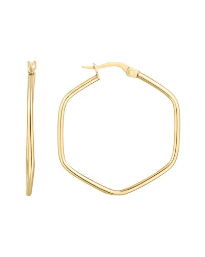 Italian Gold Hexi Geometric Hoops