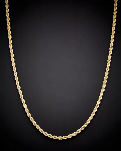 Italian Gold Hollow Rope Chain Necklace