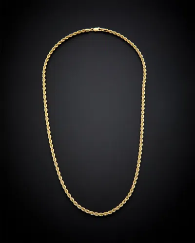 Italian Gold Hollow Rope Chain Necklace