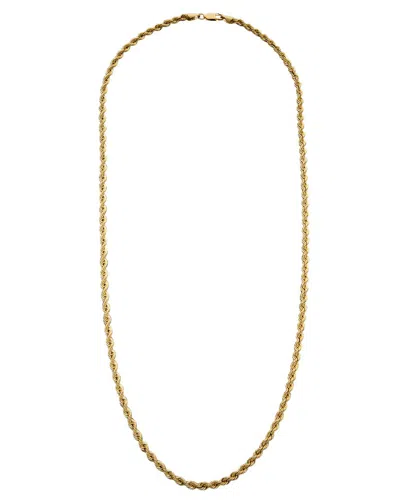 Italian Gold Hollow Rope Chain Necklace