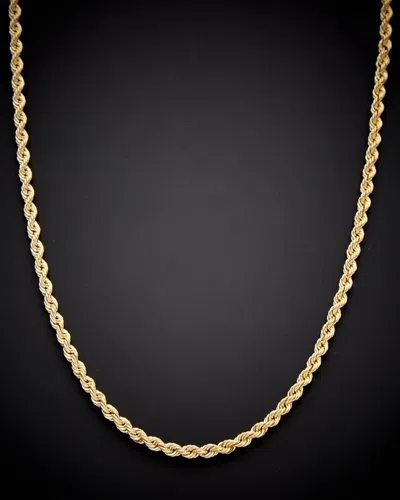 Italian Gold Hollow Rope Chain Necklace