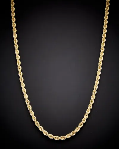 Italian Gold 14k  Hollow Rope Chain Necklace