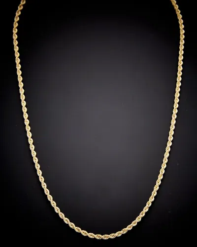 Italian Gold 14k  Hollow Rope Chain Necklace