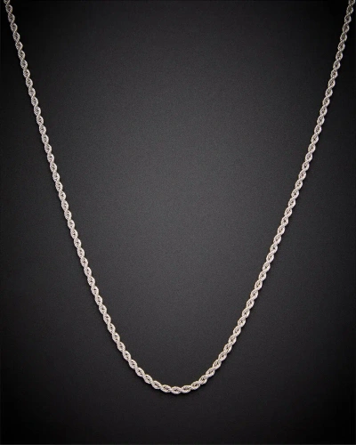 Italian Gold 14k  Hollow Rope Necklace In Metallic